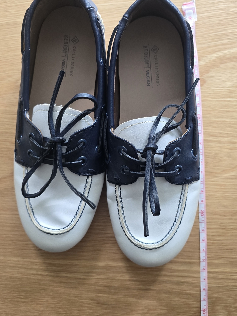 Unisex Call It Spring Navy and White Two-Tone Boat Loafers